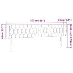 Vidaxl Čelo postele typu ušák tmavě modré 203x23x78/88 cm samet