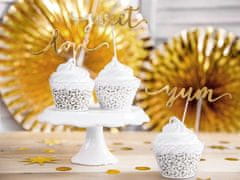 PartyDeco Košíčky na muffiny s ornamentem bílý 5x8cm 10ks