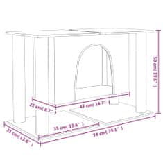 Vidaxl Škrabadlo pro kočky se sisalovými sloupky tmavě šedé 50 cm
