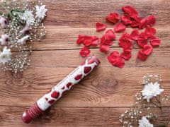 PartyDeco Vystřelovací konfety červená růže 60cm