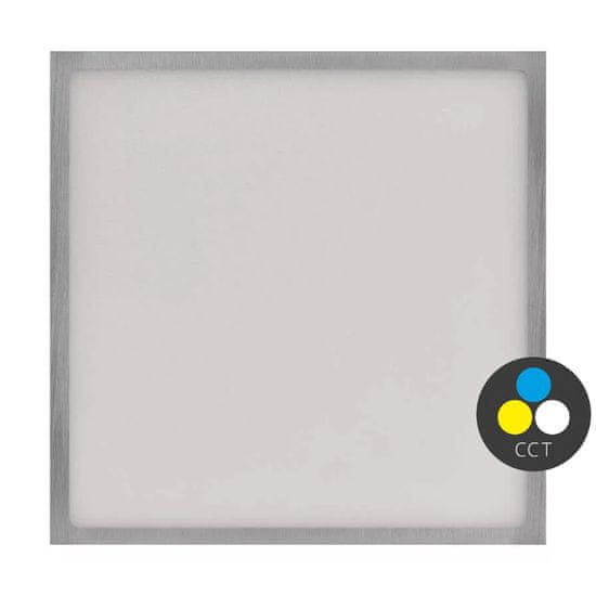 Emos Stříbrný přisazený LED panel s tenkým rámečkem hranatý 300 x 300mm 28,5W CCT Premium ZM6253