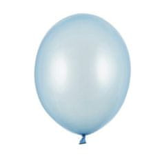 PartyDeco Balónky latexové metalické Baby blue 23 cm 100 ks