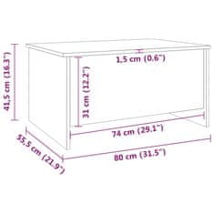 Vidaxl Konferenční stolek hnědý dub 80x55,5x41,5 cm kompozitní dřevo