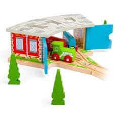 InnoVibe Bigjigs Rail Trojité depo s vraty