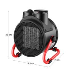 nabbi Dílenský elektrický ohřívač NB-02R 2000 W - černá/červená