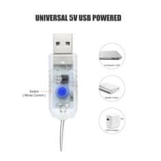 Maclean MCE413 USB světelná clona s dálkovým ovládáním 3x3m 300 LED 8 režimů bílá 74784