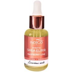 Indigo Keratin Shea Elixir Raspberry Love - oliva pečující o kůžičku s vůní malin, 8 ml