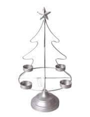 Mondex SANTA LILA Svícen na vánoční stromek 23,5x11xh38cm stříbrný