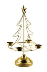 Mondex SANTA LILA Svícen na vánoční stromek 23,5x11xh38cm zlatý