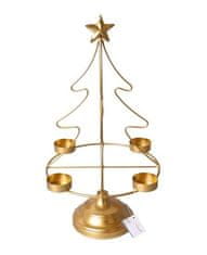 Mondex SANTA LILA Svícen na vánoční stromek 23,5x11xh38cm zlatý