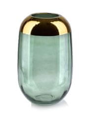Mondex SERENITE Váza 15xh26cm zeleno-zlatá