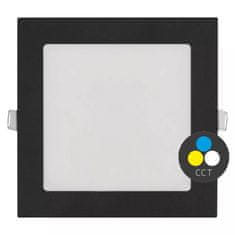 Emos Černý vestavný LED panel hranatý 170 x 170mm 12,5W CCT Premium ZD2333