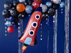 PartyDeco Fóliový balónek supershape Vesmírna Raketa 44x115cm