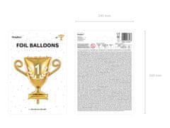 PartyDeco Fóliový balónek supershape Vítězný pohár 64x61cm
