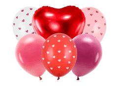 PartyDeco Set balonů Valentýn 6ks