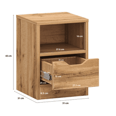 Target Home Noční skříňka se zásuvkou 31x43 cm, dub wotan