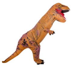 WOWO Nafukovací Dinosaurus T-REX Kostým pro Karneval, Velikost 1,5-1,9m, Barva Hnědá