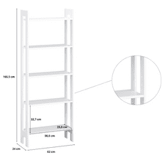 Target Home Žebříková knihovna do obývacího pokoje 165x62 cm, bílá