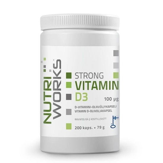 NutriWorks Strong Vitamin D3 2000iu 200 kapslí