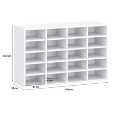 Target Home Botník s policemi bílá 104x65,5x33 cm 20 párů bot, 65,5 cm