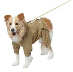 Japan Premium Pet Reflexní sportovní pláštěnková kombinéza pro aktivní psy. Velikost XL. Barva béžová khaki. Unisex