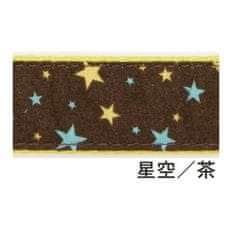 Japan Premium Nastavitelný dvojitý obojek s řetízkem ve stylu "Hvězdy", velikost S, hnědý
