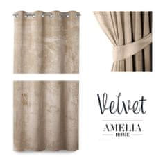 AmeliaHome Závěs Velvet 140x245 cm krémový, velikost 140x245