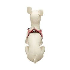 Japan Premium Ergo-anatomický postroj ve stylu napoleonské éry s funkcí rozložení zátěže při škubnutí psa a se silikonovou ochranou uzavírání, velikost M, růžová s puntíky