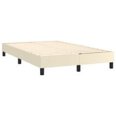 Greatstore Box spring postel krémová 120 x 200 cm umělá kůže