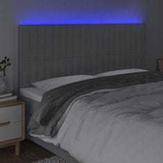 Greatstore Čelo postele s LED světle šedé 180x5x118/128 cm textil