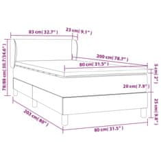 Petromila Box spring postel s matrací tmavě šedá 80 x 200 cm textil