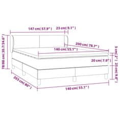 Petromila Box spring postel s matrací růžová 140x200 cm samet