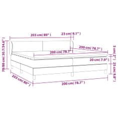 Petromila Box spring postel s matrací tmavě šedá 200x200 cm samet