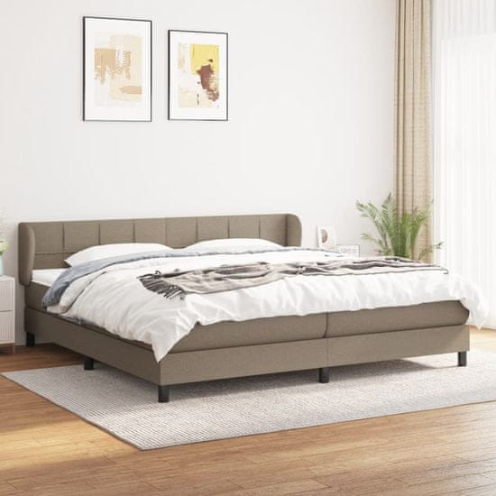 Greatstore Box spring postel s matrací taupe 200x200 cm textil