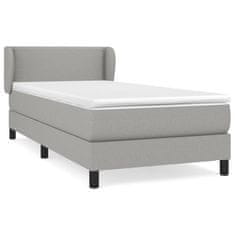 Petromila Box spring postel s matrací světle šedá 90x200 cm textil