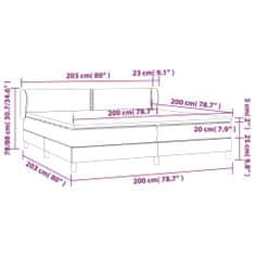 Petromila Box spring postel s matrací tmavě šedá 200x200 cm samet