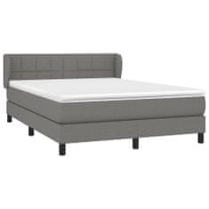 Petromila Box spring postel s matrací tmavě šedý 140 x 190 cm textil