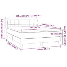 Petromila Box spring postel s matrací krémová 140x200 cm textil