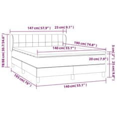 Petromila Box spring postel s matrací tmavě šedý 140 x 190 cm samet