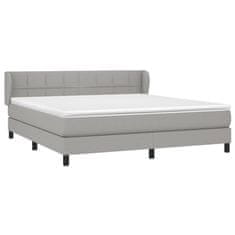 Petromila Box spring postel s matrací světle šedá 160 x 200 cm textil