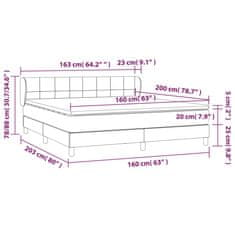 Petromila Box spring postel s matrací tmavě šedá 160x200 cm samet