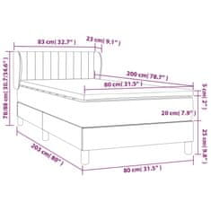 Petromila Box spring postel s matrací černá 80 x 200 cm textil