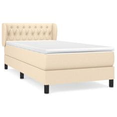 Petromila Box spring postel s matrací krémová 100 x 200 cm textil