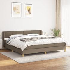 Greatstore Box spring postel s matrací taupe 200x200 cm textil