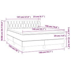 Petromila Box spring postel s matrací světle šedá 140 x 190 cm textil