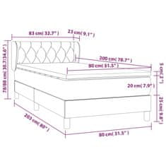 Petromila Box spring postel s matrací krémová 80 x 200 cm textil