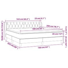 Petromila Box spring postel s matrací tmavě šedá 160x200 cm textil