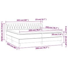 Petromila Box spring postel s matrací tmavě šedá 200x200 cm textil