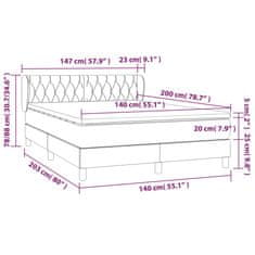 Petromila Box spring postel s matrací světle šedá 140 x 200 cm textil