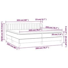 Petromila Box spring postel s matrací černá 200x200 cm textil